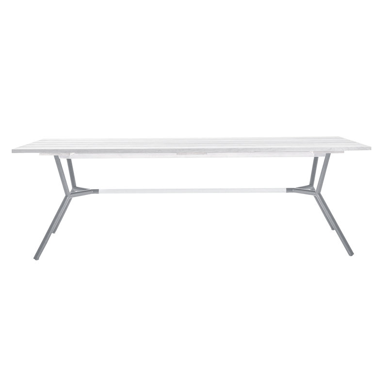 Table de salle à manger Reef, Stratifié haute pression blanc, Acier Inoxydable, H 29,13 po x l 70,88 po x P 39,38 po
