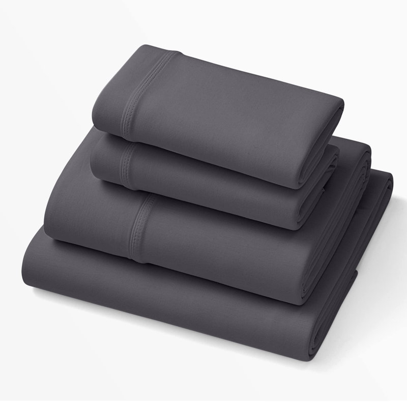 Purple SoftStretch Sheets, King Sheet, Fitted Sheet with Pillowcase, Stormy Gray
