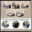 Full Size Daybed With Removable Desk, Storage Drawers & Hydraulic Side Table, Blue-582529438
