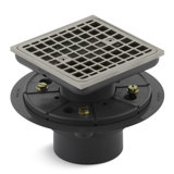 Clearflo Square Design Tile-In Shower Drain with Reversible Collar, 2" and 3" PVC Connection