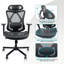 Chaise de bureau en filet; chaises de bureau ergonomiques avec roues; support lombaire réglable; accoudoirs; chaise de bureau à dossier haut inclinable avec appui-tête avec roulette silencieuse pour le bureau; Maison; Jeux
