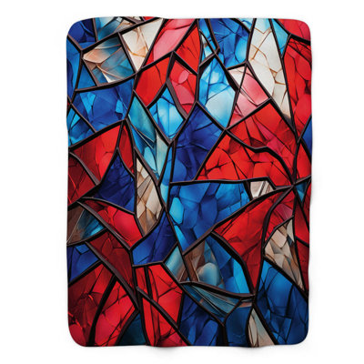 Red, White, Blue Art - 1 Piece Premium Sherpa Blanket