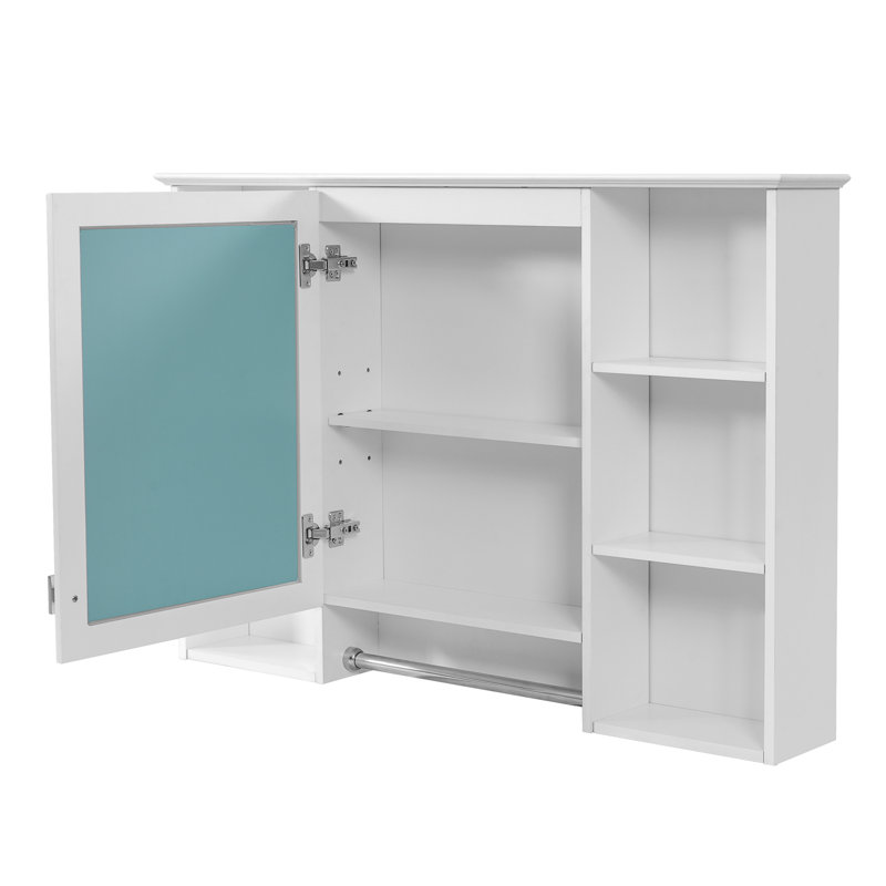 Armoire de rangement 41 po avec miroir haute définition, Blanc