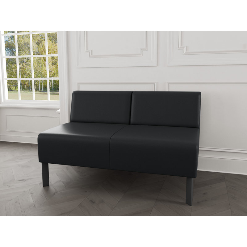 Causeuse sans accoudoirs Luxe Lounge, Acier gris anthracite, Modena graphite