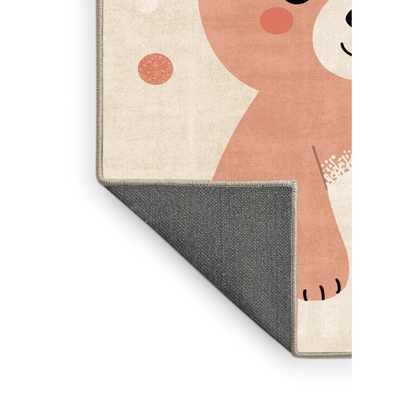 Soft Plush Ferland Christmas Modern & Contemporary Abstract Area Rug in Beige – Beige Binding, 2x3