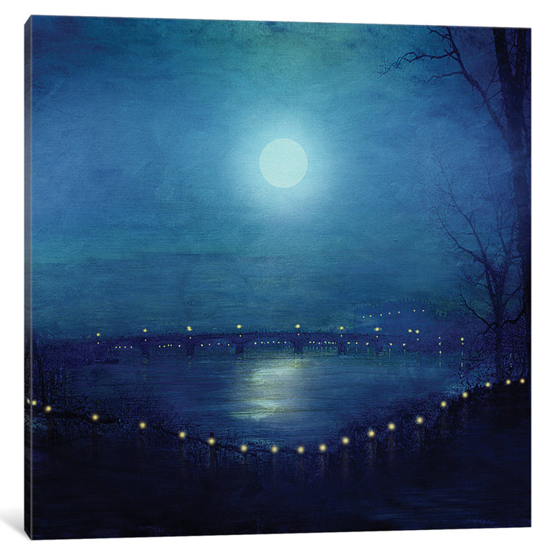 « i be your moon », reproduction de photo sur toile tendue, H 16 po x l 16 po x P 1 po, Papier d'art encadré noir, Blanc