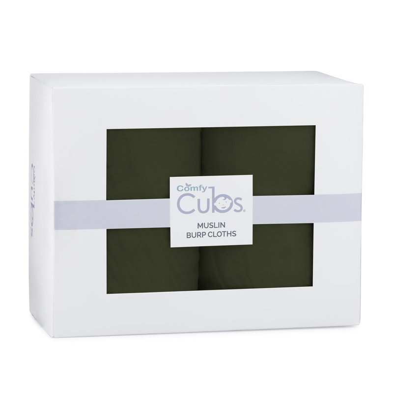 Comfy Cubs Muslin Burp Cloths 20" x 10"  - Large, 6-Layer, Ultra Absorbent 100% Cotton for Baby Spit-Up, Drool, and Messes