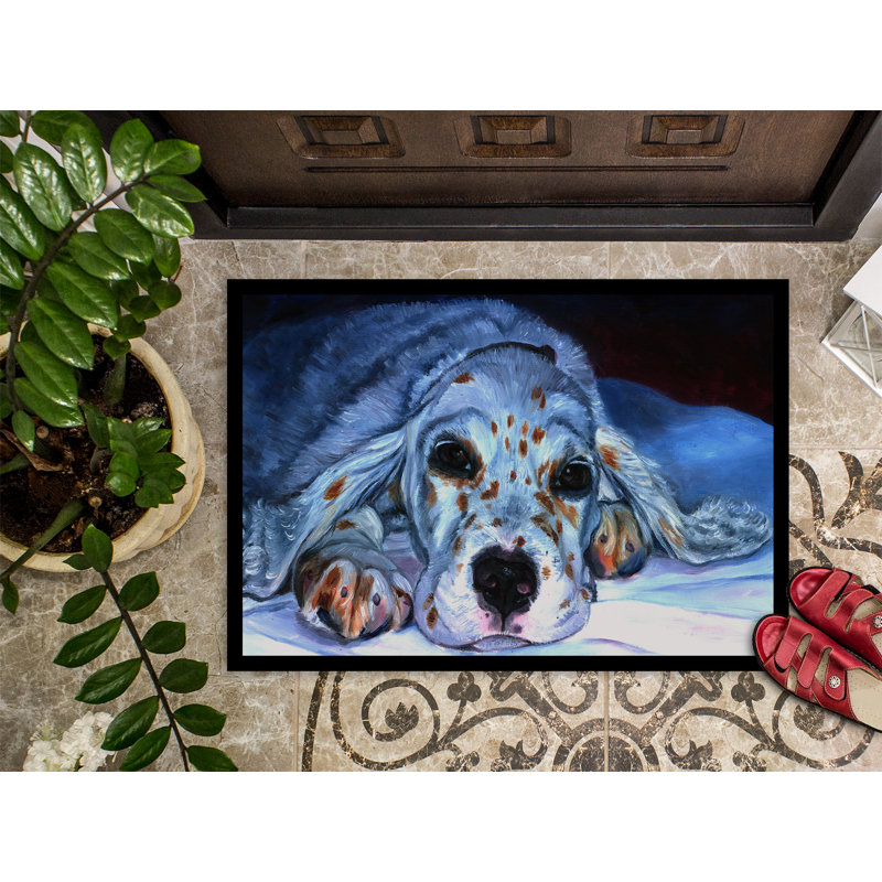 Tapis d'extérieur antidérapant English Setter Pup, Rectangle 2 pi x 3 pi