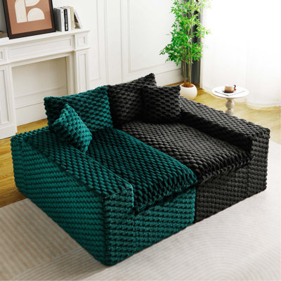 Canapé multifonctionnel luxueux en velours de couleur tortue - disposable en une rangée, côte à côte ou face à face, mobilier de salon élégant pour un décor douillet