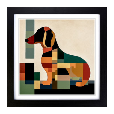 Dachsund Suprematism - Framed Print