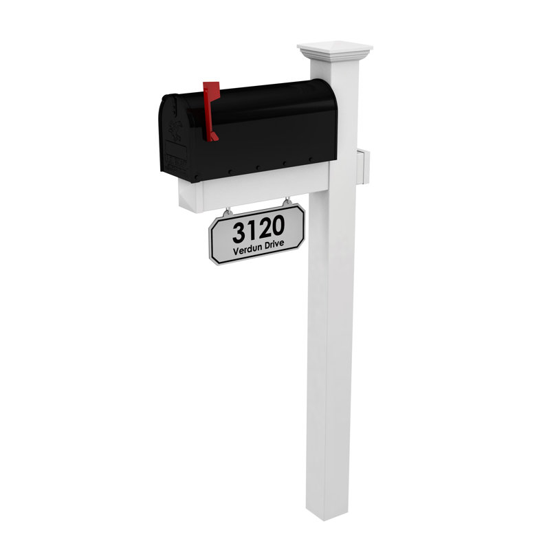 Personalized Post Mounted Mailbox and Address Plate, Yes