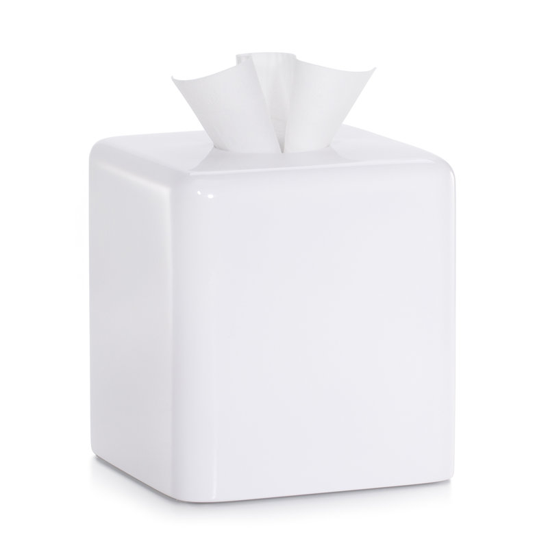 Domus White Gloss Tissue Box Cover