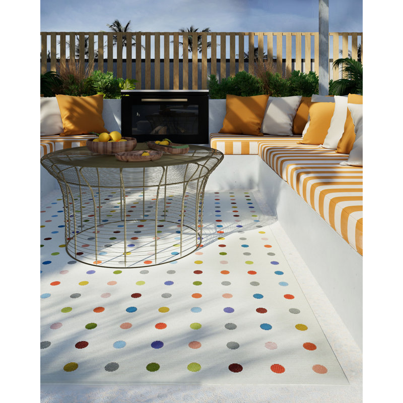Tapis intérieur / extérieur Icon Dots, Rectangle 7 pi 10 po x 10 pi
