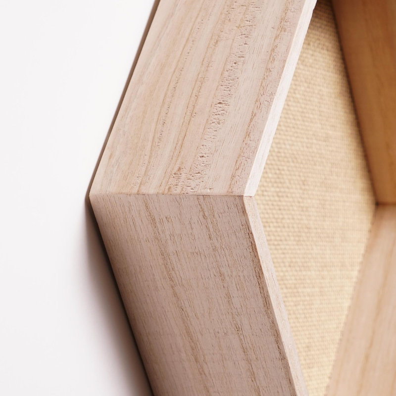 3 Piece Hexagon Bamboo Floating Shelf