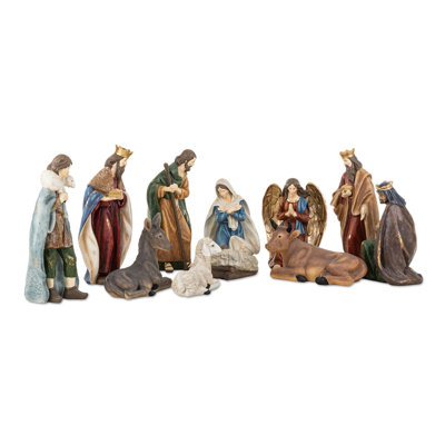 31.75"H Majestic Oversized Multi-Colored Resin Nativity Figurine Set