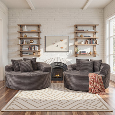 Chaise longue ronde rembourrée de 58,3 po