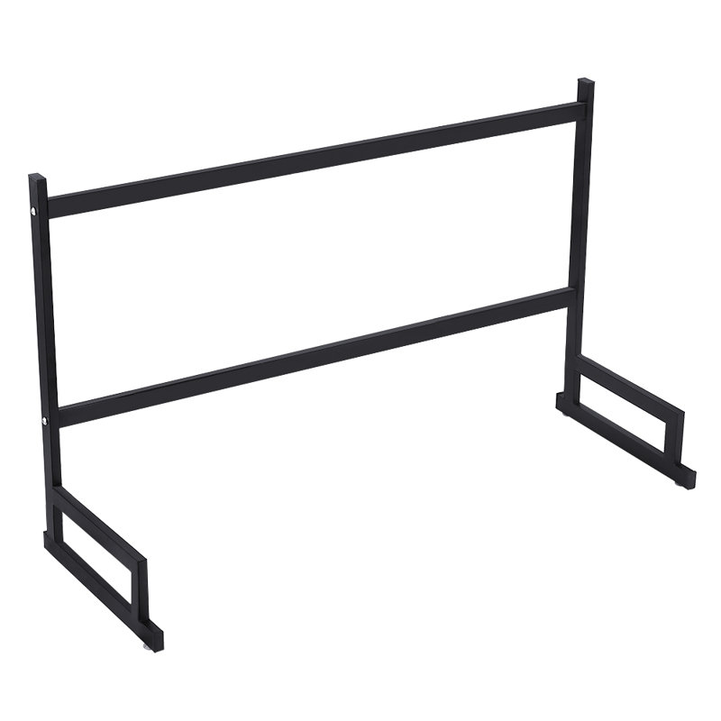 Support à vaisselle à 2 niveaux en acier inoxydable avec tringle de rangement