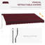 Auvent de terrasse rétractable en polyester de 59,1 po de largeur Outsunny-96659651-96659652