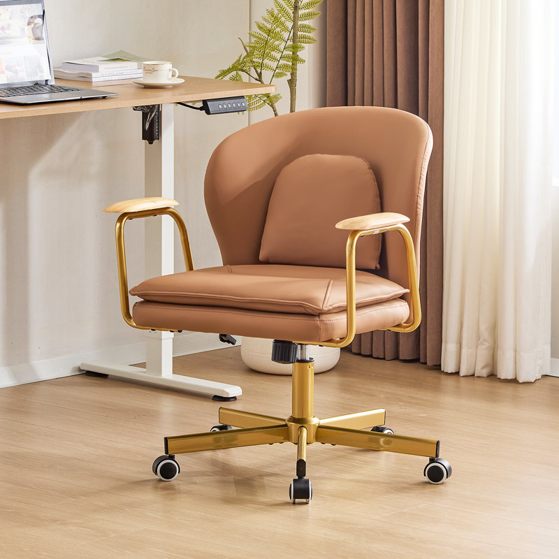 Fauteuil de bureau ergonomique en similicuir, Brun