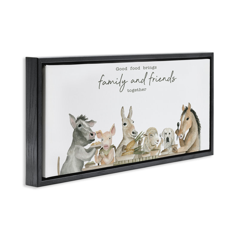 Good Food apporte un cadre flottant familial, design par Cindy Jacobs, H 11 po x l 25 po, Cadre flottant noir de jais
