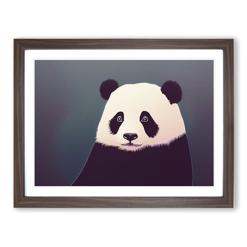 Incredible Panda - Single Picture Frame Print, 46cm H x 64cm W x 2cm D, Walnut