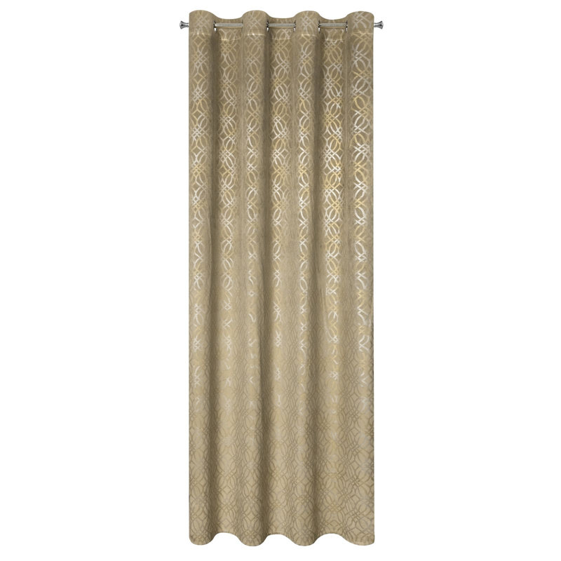 Aanik Blackout Curtains Single Panel, Beige