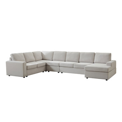 Large - Scale L - Shaped Modular Sofa Set With Detachable Components, Comfortable Upholstery And Decorative Throws For Contemporary Home Interiors