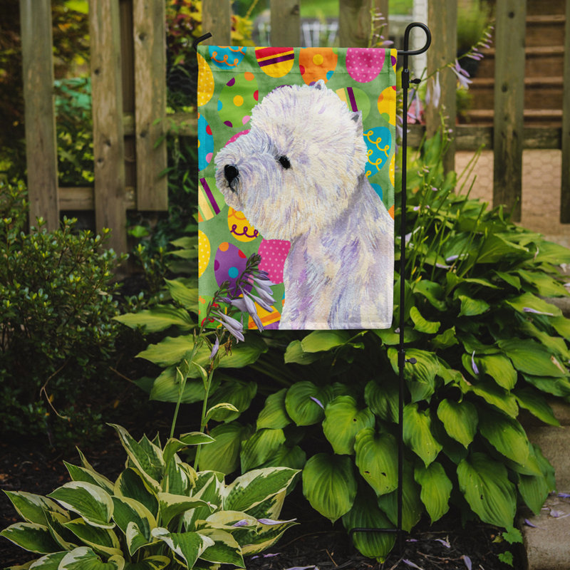 Drapeau de jardin Atara, Westie (blanc et pourpre)