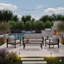 All-Weather 5-Piece Modern Metal Patio Furniture Set,  7-Seat Conversation Sofa With Thick Light Gray Cushions & Black Frame And Coffee Table-218379265
