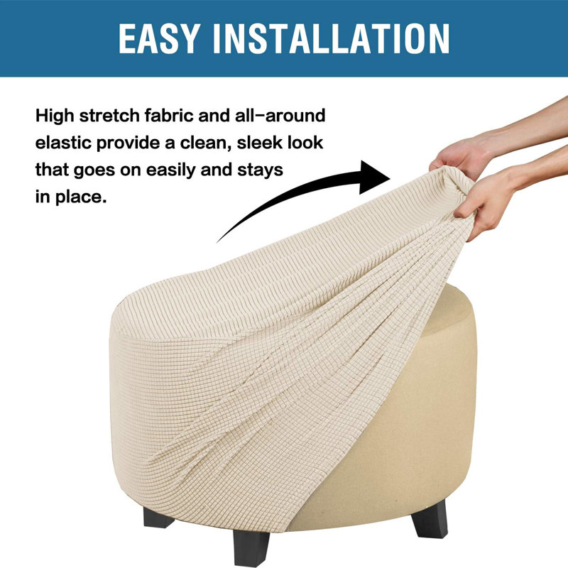 Couvre-pieds extensibles en jacquard à carreaux lavables à la machine et lavables à la machine avec protège-repose-pieds élastique