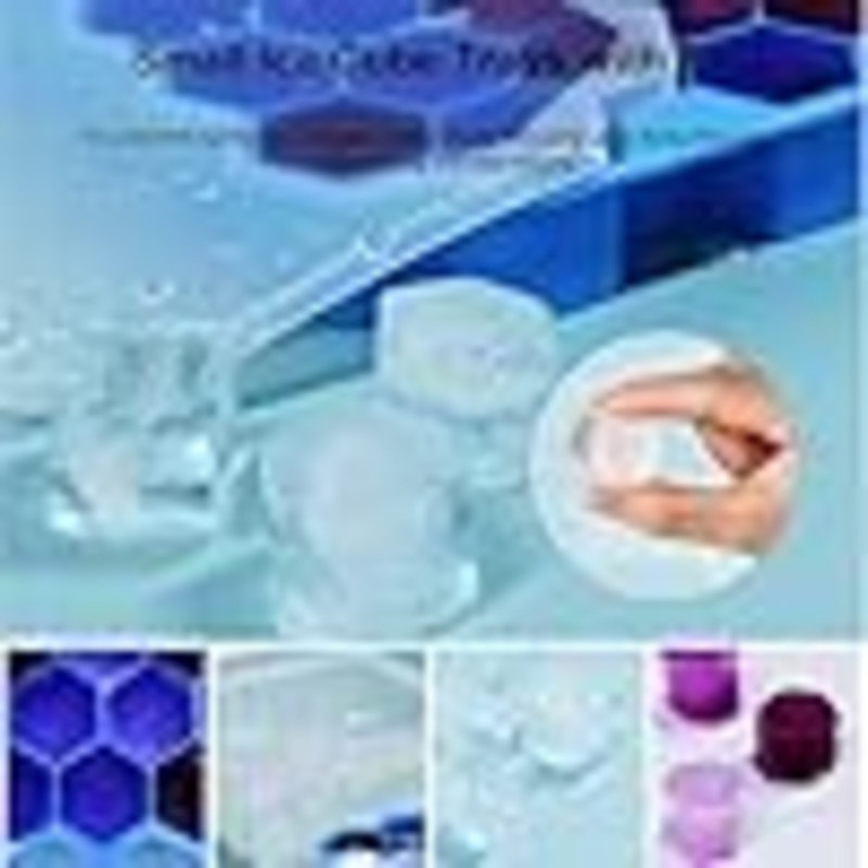 Ice Cube Trays For Freezer With Lid-37 Grid Silicone For Small Ice Cube Moulds,Easy-Release Reusable In Organizer Bins Or Ice Bucket For Cocktail Bar Or Iced Coffee Cup