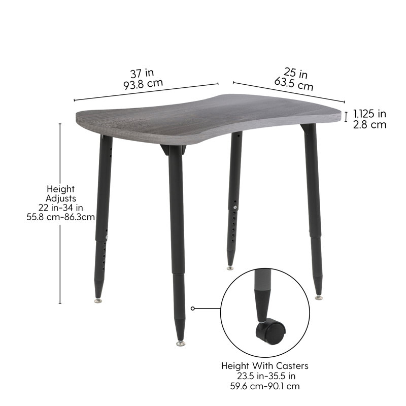 Table d'activité Adapte 25 x 37 Bowtie, Bois gris, Noir