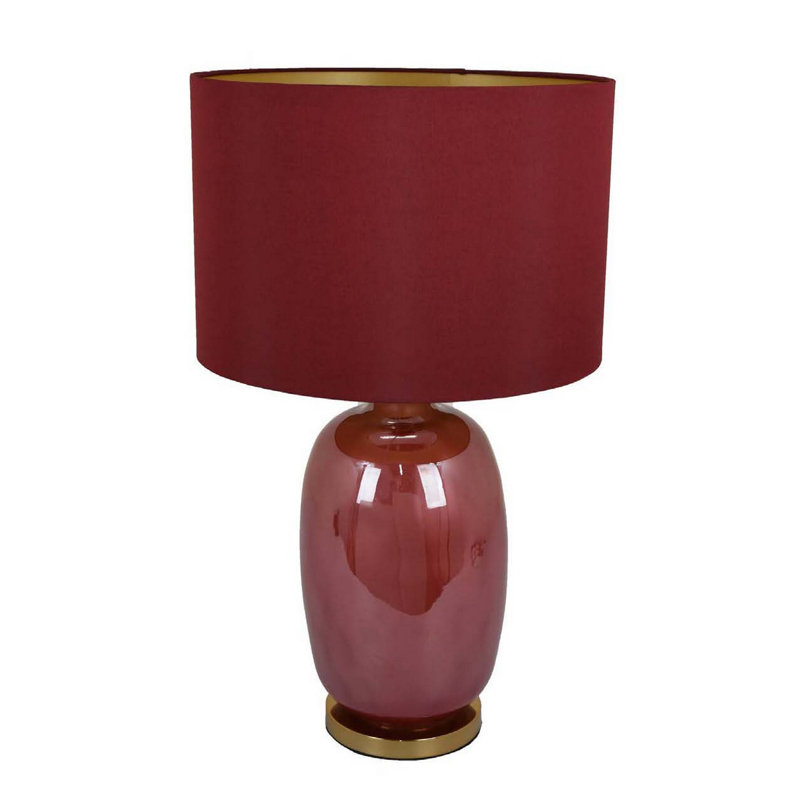 Lampe de table en verre Gia, Rouge
