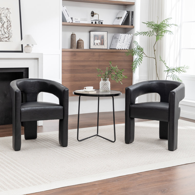 Chaises de salle à manger rembourrées Caleb, Noir
