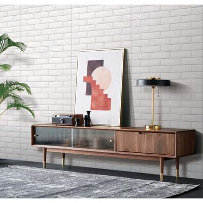 Charcoal Faux Bricks 3D Wall Panel, Peel And Stick Wall Sticker, Self-Adhesive Foam Wallpaper For Interior Design Wall Panelling Decor, 2.3Ft X 2.5Ft, 5.75 Sq Ft Each, 5-Pack