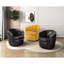 Fauteuil pivotant de luxe, gris fumé, revêtement 100% cuir, base en bois massif et contreplaqué, mousse enveloppée à haute densité, rotation à 360 degrés, mouvement de coussin amovible à fermeture à glissière, sans assemblage-1667372434