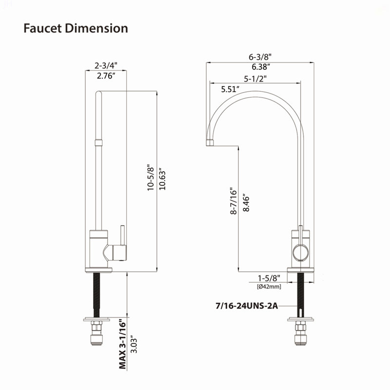 Kitchen Water Filter Faucet, Drinking Water Faucet, Matte Black