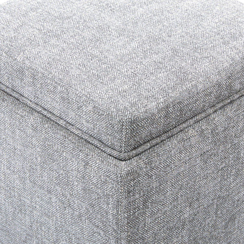 Repose-pieds en pierre avec rangement, 100 % polyester gris galet