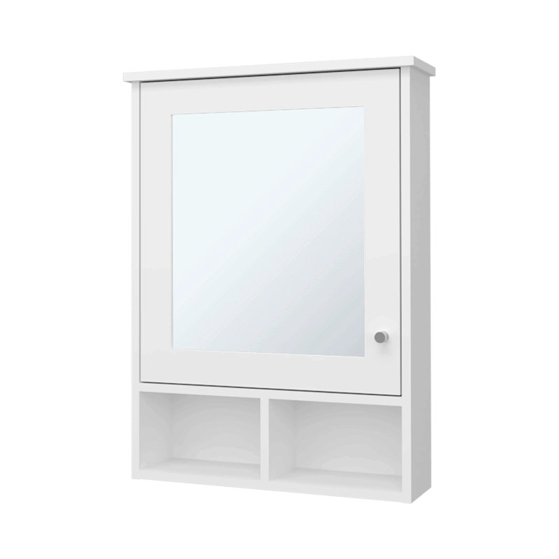 Pharmacie avec porte et miroir inclus, Blanc