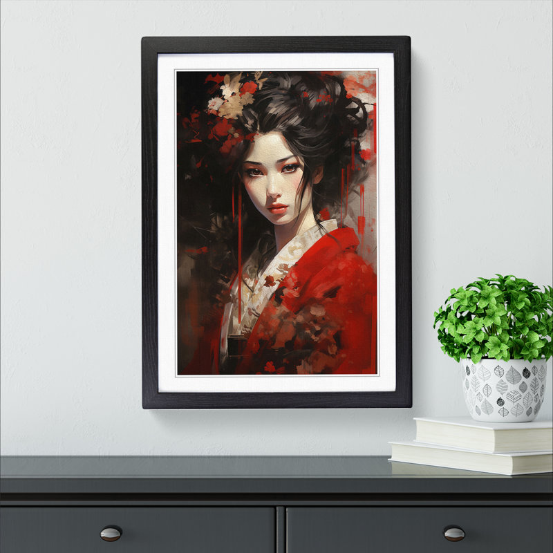Single Picture Frame Print on Wood, 64cm H x 46cm W, Black Framed