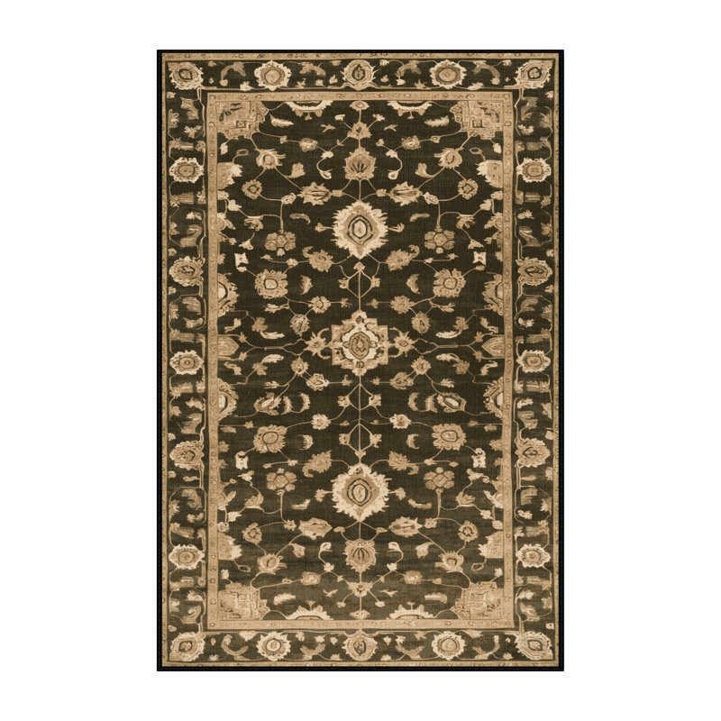 Tapis brun lavable à la machine, Rectangle 3 pi x 5 pi
