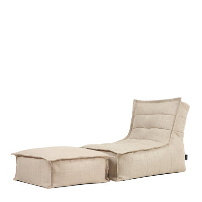 Bean Bag Bazaar Dolce Outdoor Lounger Chair and Footstool Bean Bag