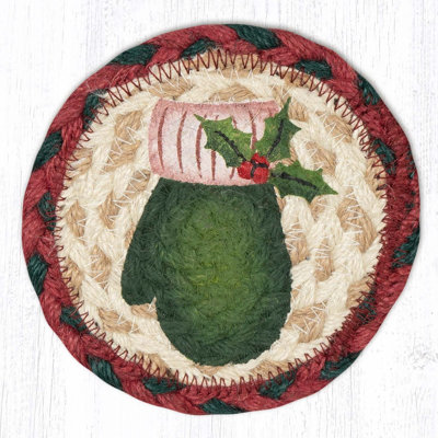  IC-875 Green Mitten Printed Coaster 5"x5"