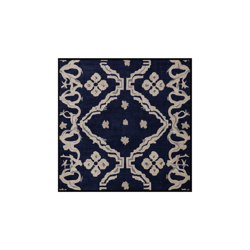 Tapis gris lavable à la machine, Carré 7 pi