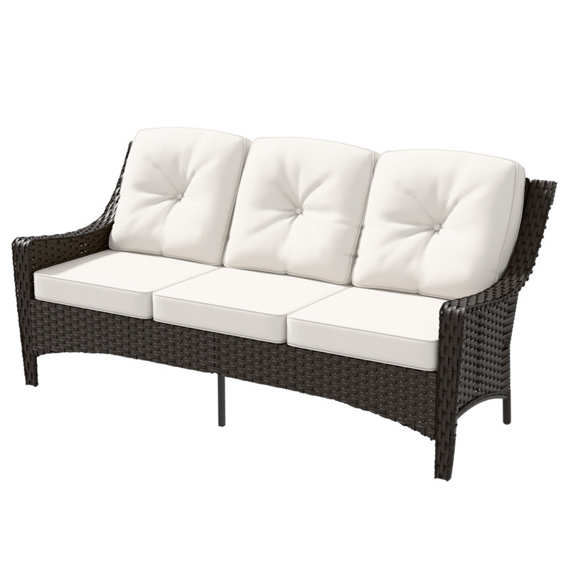 Canapé d'extérieur 73,6 po en polyéthylène (PE), Beige