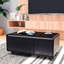 Table basse moderne et intelligente avec réfrigérateur intégré et tiroirs de congélateur Haut-parleur Bluetooth Chargeur sans fil Panneau de commande tactile Interface USB Protection de la prise de courant Lumière de l'atmosphère