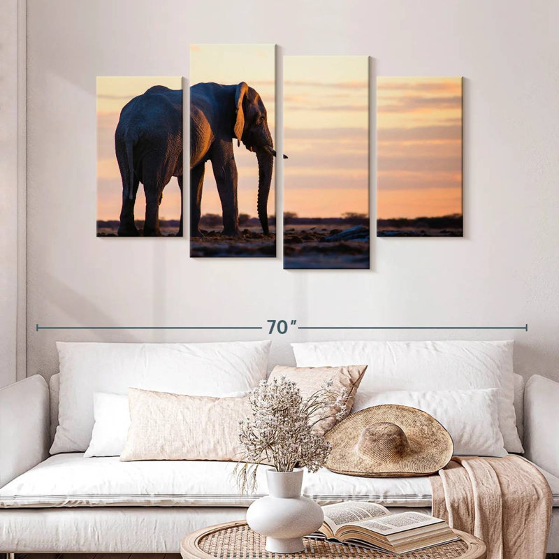 Éléphant solitaire Brampt, H 32 po x l 52 po