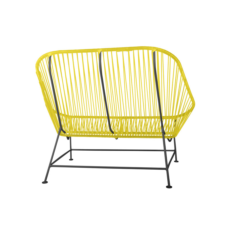 InLove Indoor/Outdoor Handmade Loveseat, Yellow/Black