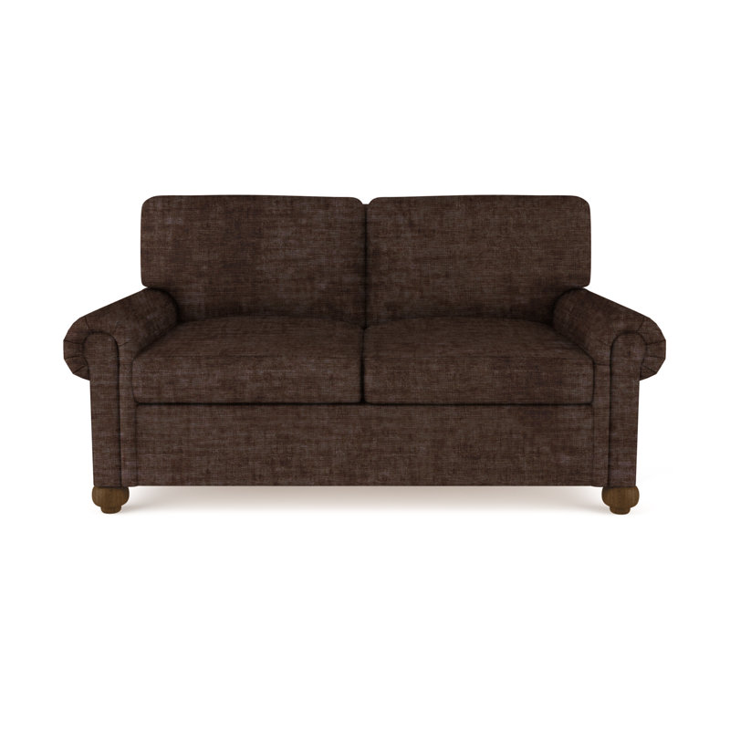Causeuse Leroy, H 36 po x l 72 po x P 49 po, Velours écrasé chocolat, Brun foncé