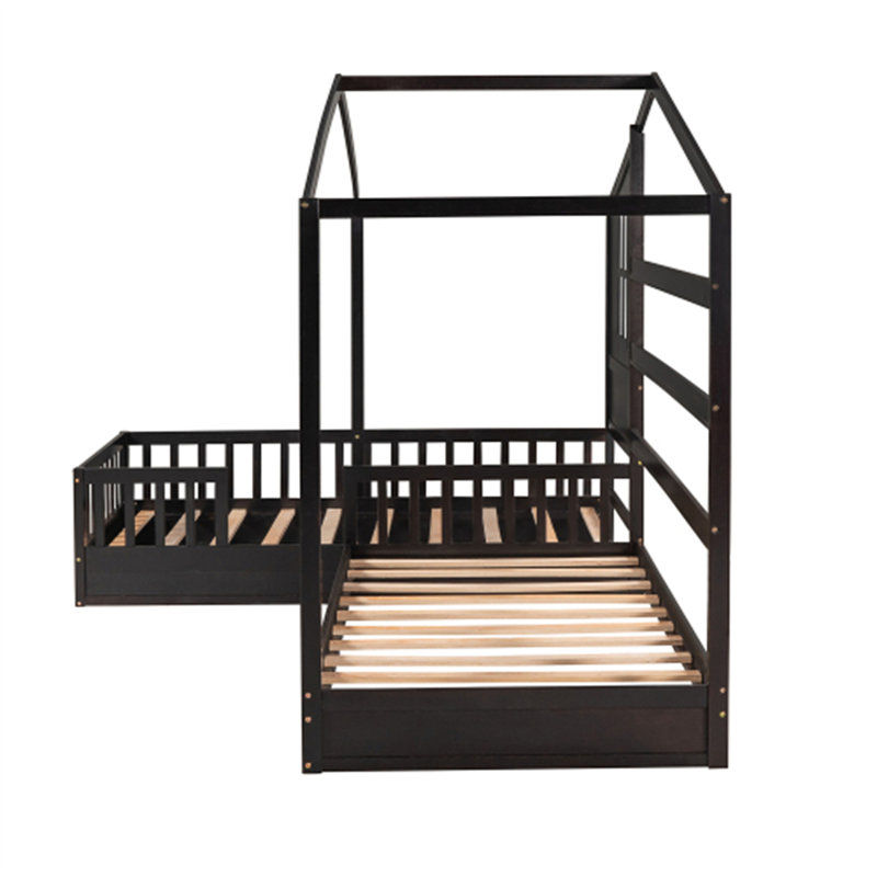 Wood House Bed, Espresso